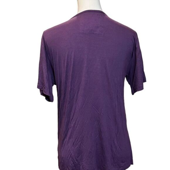 Cupio Plum Short Sleeve Slit Top Stretch Purple Women's Size Small - Picture 4 of 9